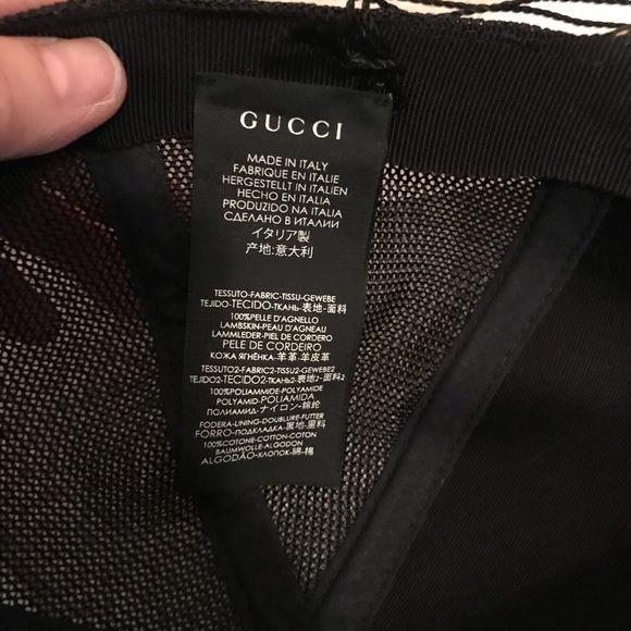 Gucci mens leather baseball style cap complete $695 nwt size Large - Picture 4 of 13